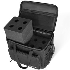 8 Slots Wireless Microphone Case Heavy Duty Oxford Fabric Black