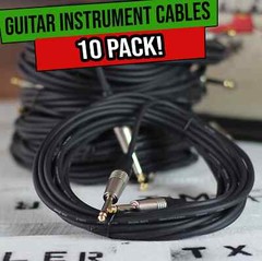 Guitar Cables Instrument Cord – PACK 20FT Wire Recording Studio Amp 1/4 FAT TOAD