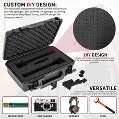 Hard Carrying Case,Shockproof Storage Box with Customizable Foam,11inch Porta