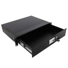 19″ Rack Mount 2U Locking Drawer Pro Audio DJ Server Rack Lock Storage Cabinet
