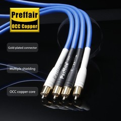 Pair HiFi OCC Copper RCA Cables Audio Signal Wire Interconnect Line Male to Male