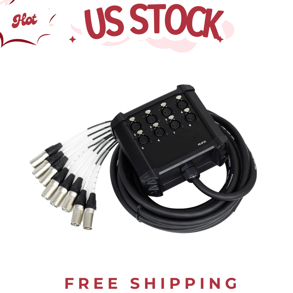 8-Channel Low Profile XLR Send Circuit Board Snake Cables, XLR Splitter