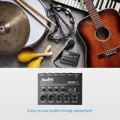 DC 5V Powered Mini Mixer – 4-Channel Low Noise Mixer for Guitars & Keyboards