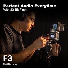 Zoom F3 32-Bit Float Field Recorder 2-Input XLR No Gain Adjustment Required