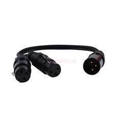 3-Pin XLR Female Plug to Dual 2 Male Jack Y Splitter Mic DJ Cable Adaptor 16 AWG