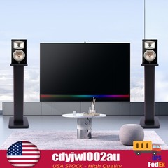 28″ 1 Pair Bookshelf Speaker Stands Surround Sound Home Theater Black Walnut PVC