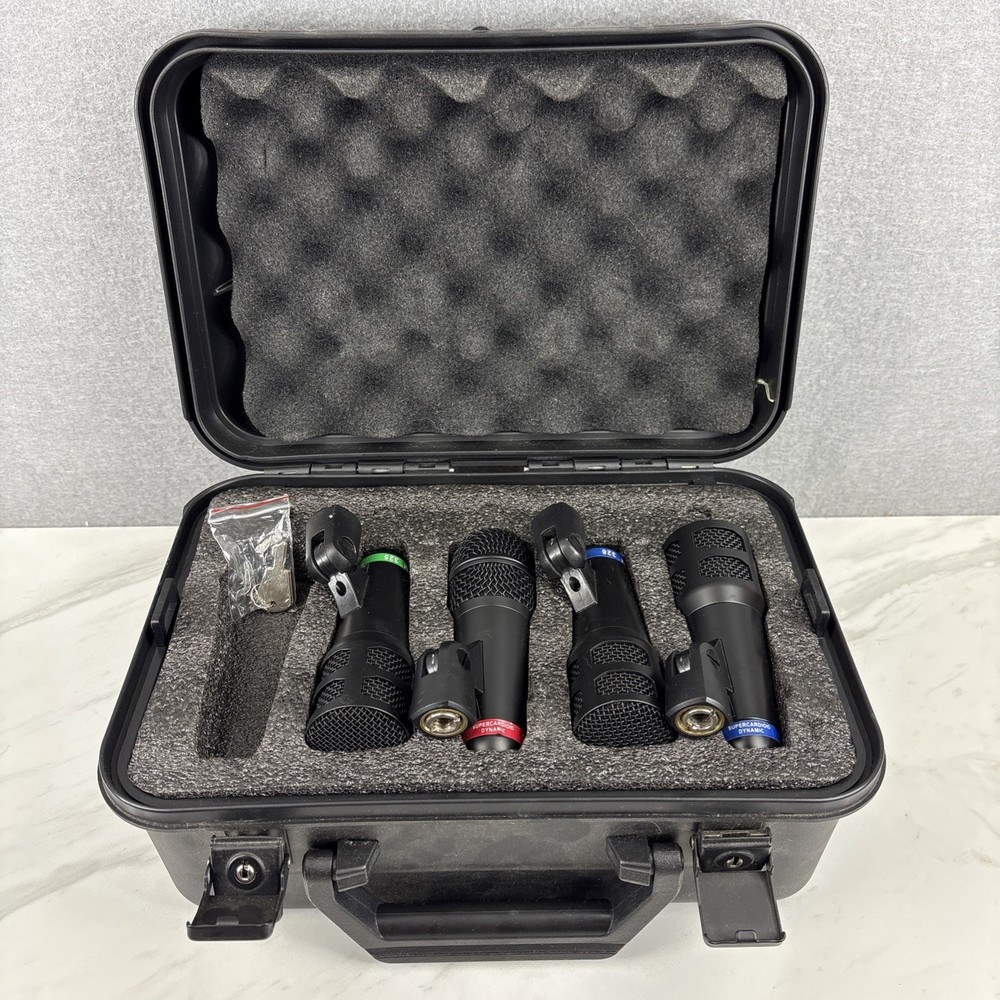 Peavey PVM DMS-4 Drum Microphone 4pc Set w/ Case & Clamps