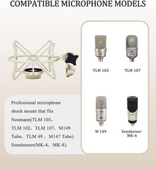 TLM 103 Shock Mount for Neumann TLM 103 M147 Condenser Mic Silver