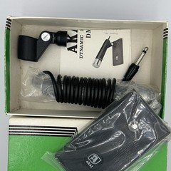 Set of 2 Akai DM-13 Dynamic Microphones Non Directional w/Stands New NOS