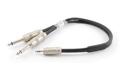 1ft Kirlin 3.5mm TRS Stereo Male Plug to Dual 1/4″ TS Mono Male Noise-Free Cable