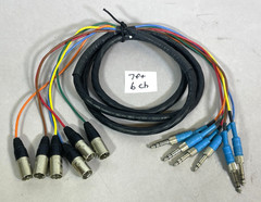 7′ Feet 6-Channel XLR 3-Pin Male to 6.35mm (1/4″) TRS Stereo Male Snake Cable