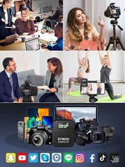 SYNCO G2A2MEGA Wireless Microphone W/Charging Case 8GB Storage For Camera Phone