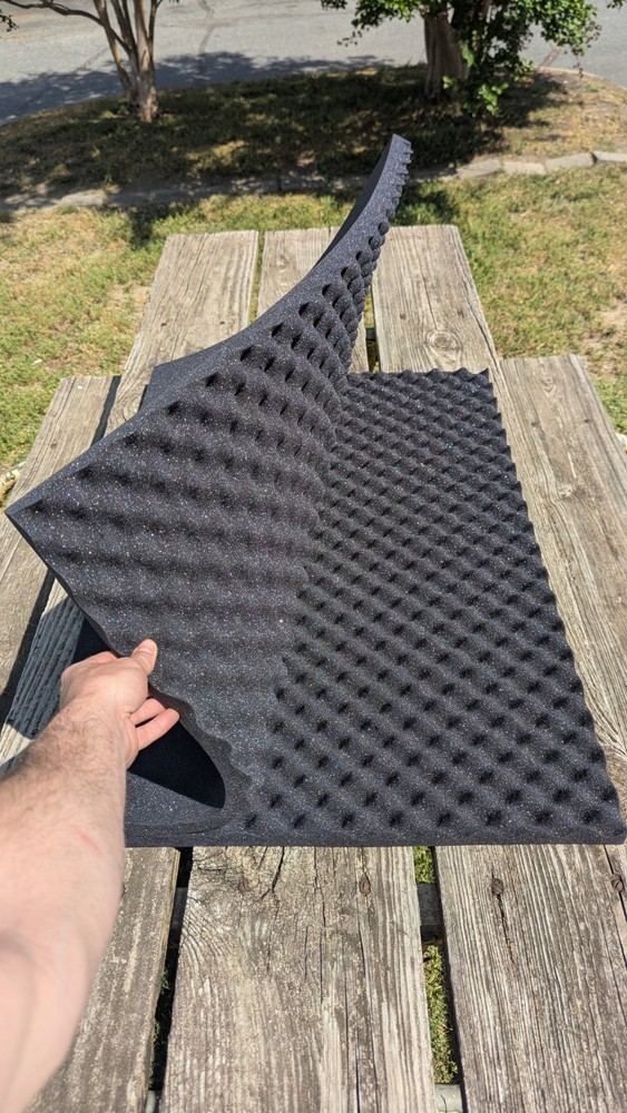 2 Piece Egg Crate Foam Sheets For Soundproofing, Storage Case Padding