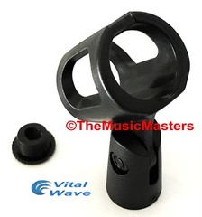 (2) Handheld MICROPHONE CLIP Karaoke DJ Tripod Mic Stand Boom Holder Clamp Mount