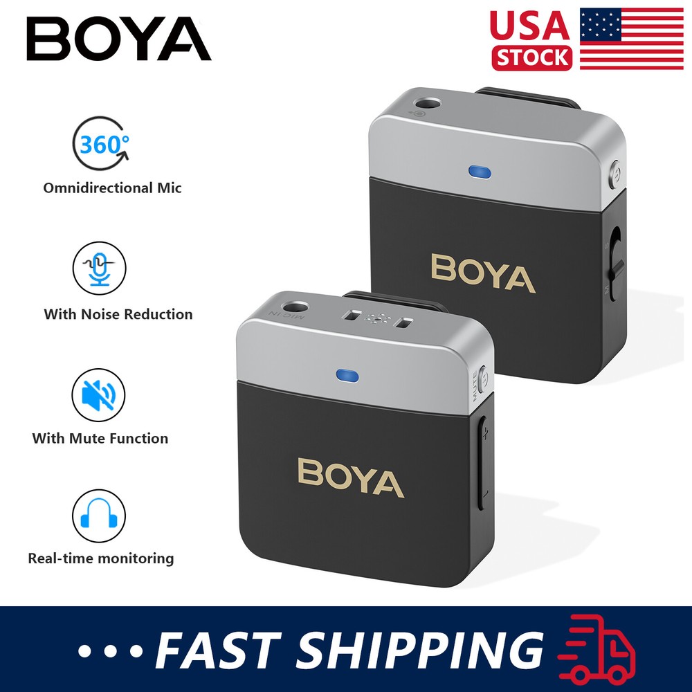 BOYA BY-M1V Wireless Lapel Microphone USB Type C / Lightning / 3.5mm Audio Jack