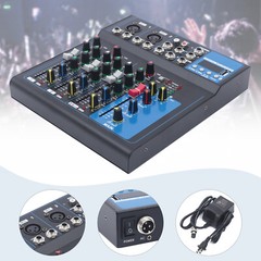 4 Channel Live Studio Stereo Audio bluetooth Mixer Sound Mixing DJ USB Console