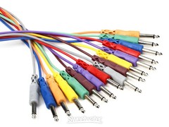 Hosa CPP-890 1/4″ TS Male Patch Cable 8-pack – 3′ (Various Colors)