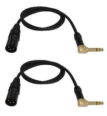 Audio2000’S E14103P2 Two-Pack 3-Feet Gold-Plated 1/4-Inch TRS Right Angle to …