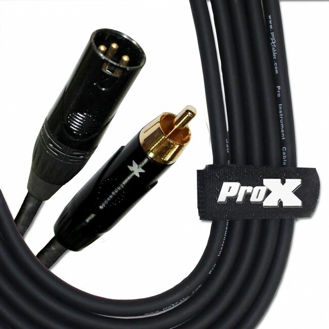Pro X 25 Ft. Unbalanced RCA to XLR3-M High Performance Audio Cable