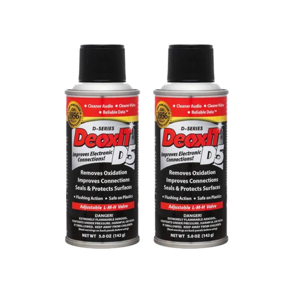 DeoxIT D5S-6 Spray, Low-Med-High Valve, 5.0 OZ Can (Pack of 2)