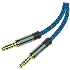 2 Pack TRRS 3.5mm Audio Cable, 5Ft 4-Conductor (4 Pole) with 5 Feet Blue