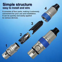 24Pack XLR 3pin Male Plug and Female Connector Fine Nickel plated with 24K Gold