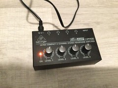 Behringer HA400 Micro Amp Ultra-Compact 4-Channel Stereo Headphone Amp Powers On