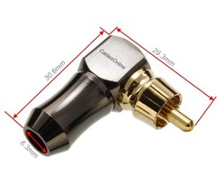 2-Pack RCA Right Angle Audio/Video Cable Male Metal Connectors