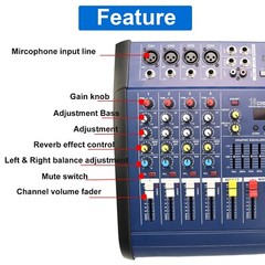 4 Channel Professional Powered Mixer power mixing Amplifier Amp 16DSP USB 800W