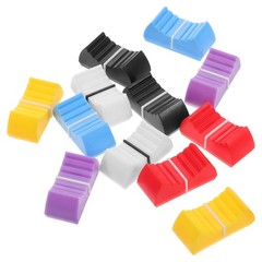 12Pcs Reusable Flat Push Knobs Plastic Mixer Fader Caps Assorted Colors