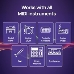 USB MIDI Cable 6.5ft – High-Speed Plug Play Interface for Instruments