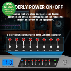 Power Conditioner 20 Amp 2000W 10 Outlet Rack Mount Audio Equipment 8 Switches