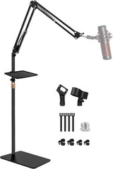 Microphone Stand with Weighted Base, Mic Floor Stand Boom Arm with Mic Access…