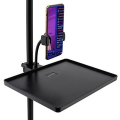 Microphone Stand Adjustable Mic Stand Tray with Phone Holder Clamp On Utility…