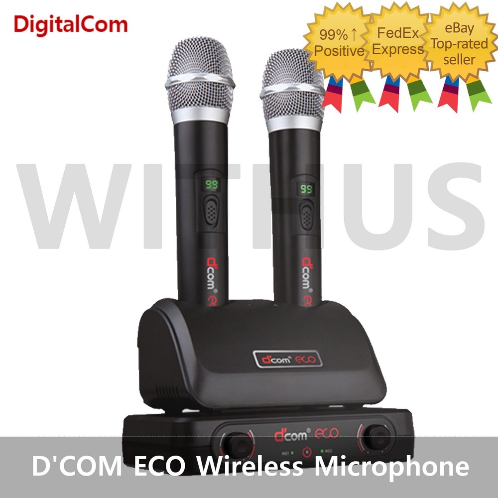 D’COM ECO Professional Wireless Karaoke Microphone Transmitter+Receiver+Charger