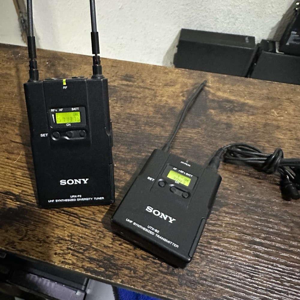 Sony UTX-B2 UHF Transmitter & URX-P2 UHF Tuner, Lavalier Microphone, XLR Output