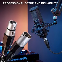 3FT XLR Cable 4 Pack – Heavy Duty Microphone Cable, 3 Pin Braided Male to Female