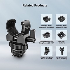 Shotgun Microphone Holder (Cold Shoe), Built-in Soft Silicone, Bumps and Nois…