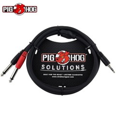 Pig Hog PB-S3410 10FT Stereo Breakout Cable, 3.5mm to Dual 1/4″