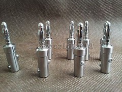 4x Hifi Speaker Cable Wire Banana Plug Connector Rhodium plated DIY Audio