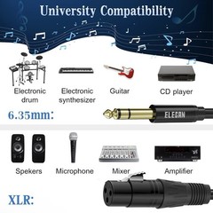 Elecan 6.35mm (1/4 in) TRS Male To XLR Female 50 Ft. Pro Cable (Cable Only)