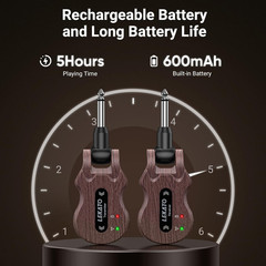 Wireless Guitar System 5.8 Wireless Guitar Transmitter Receiver Rechargeable Aud