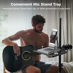 Microphone Stand Tray Clamp On Mount Rod Holders for Stage Music Sheet