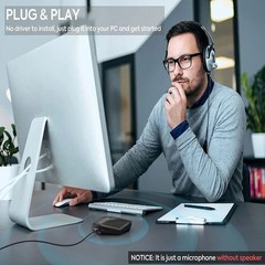 Usb Conference Microphone, Omnidirectional Microfone, Condenser Mic, Desktop Mic