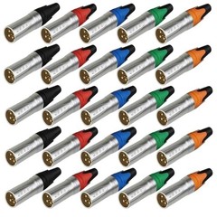 RIVIERA XLR 3-Pin Male to Female Plugs Gold-Plated Copper Contacts 25 Pack