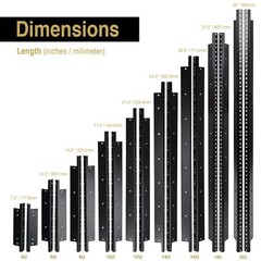 Sound Town 2-pack 18U Rack Rails, Black Powder Finish, with Screws (ST-RR-18U)