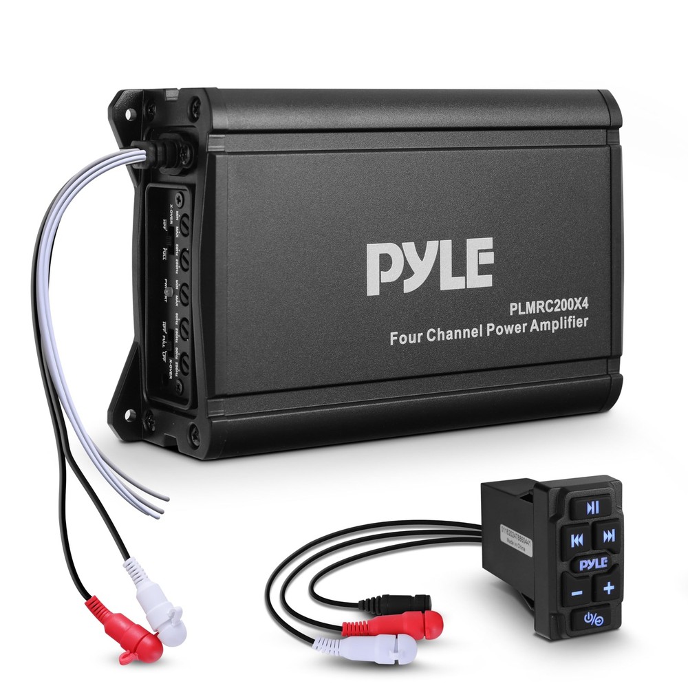 Pyle 4 Channel Waterproof Rated Marine Amplifier, 600 WATT Max Pro Black