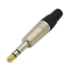 6.35 mm (1/4 in) Jack Male 1/4 inch stereo Plug Nickel Contacts Shell