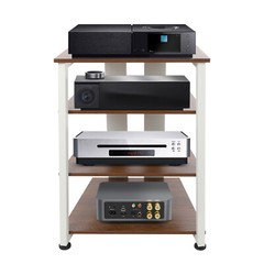 4-Tier AV Media Stereo Stand Console With Storage Shelves Holder Load 110.23lbs