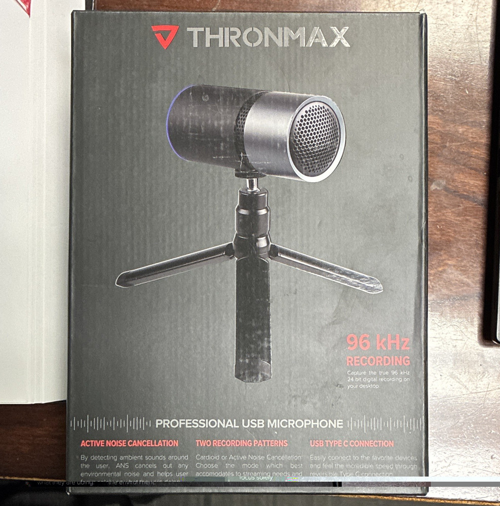 THRONMAX Pulse TMAX-M8 USB/USB-C Condenser Mic 96kHz/24-bit Cardioid ANC Black